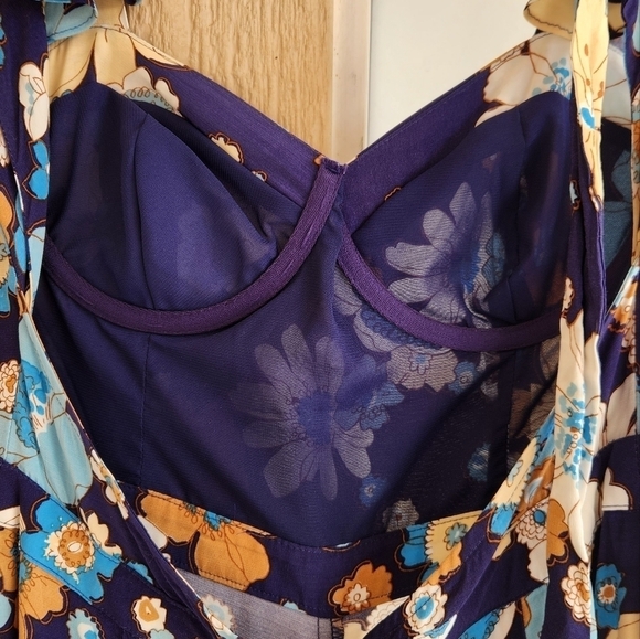 For Love & Lemons Magnolia Ruffle Wide Leg 70s Jumpsuit, - Picture 6 of 10